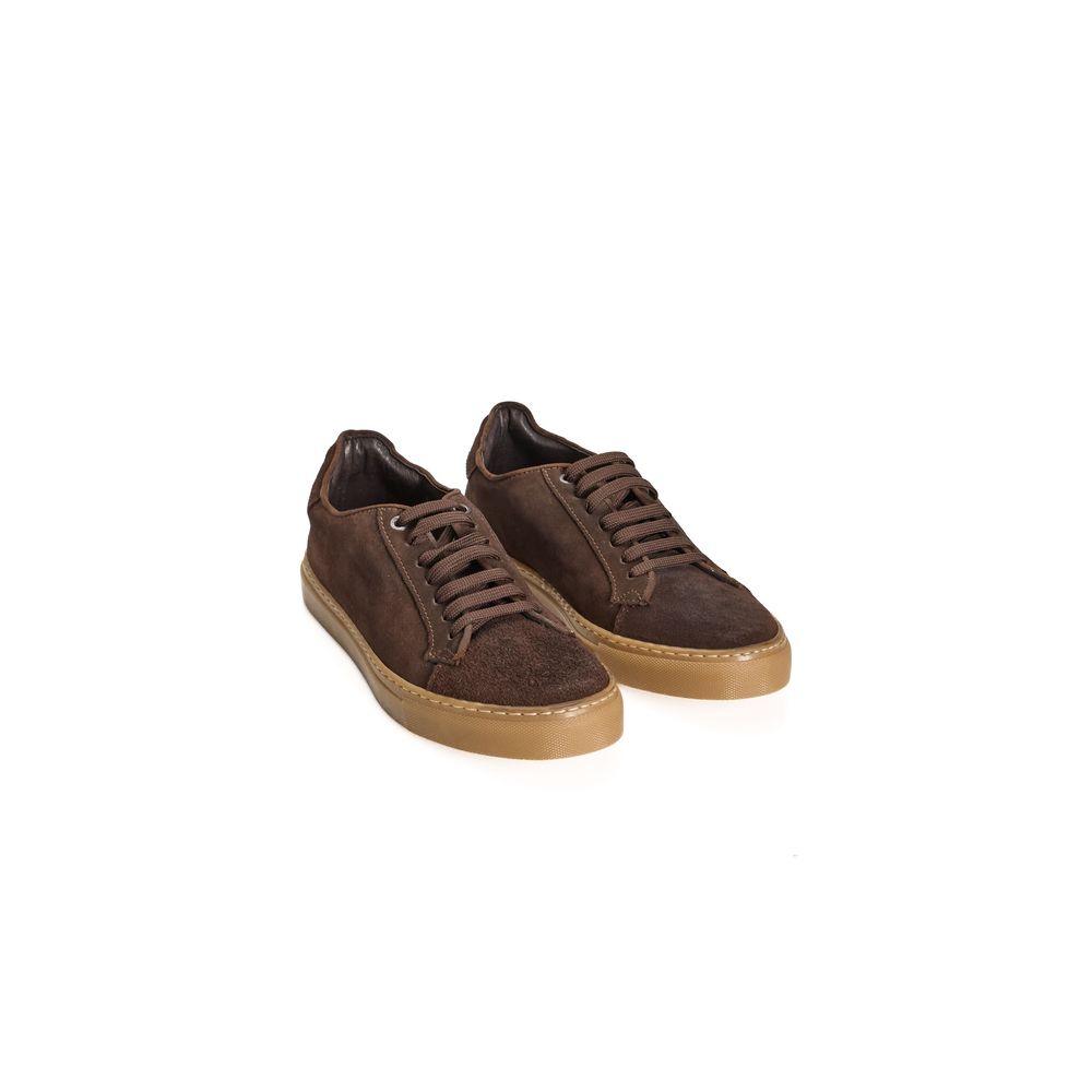 Roberto Pepe Luxury Brown Calfskin Men Sneaker - Arichezz.store