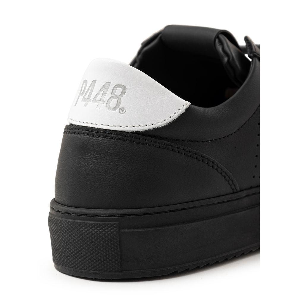 P448 Soho-M Black Leather Sneakers - Arichezz.store