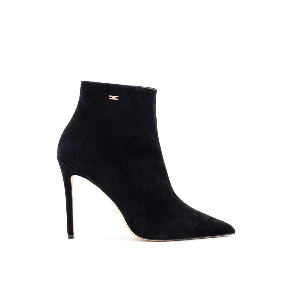 Elisabetta Franchi Black Leather Scamociata Boot - Arichezz.store