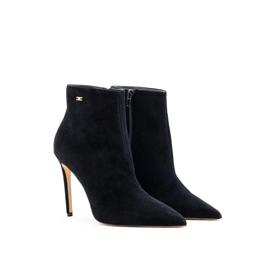 Elisabetta Franchi Black Leather Scamociata Boot - Arichezz.store