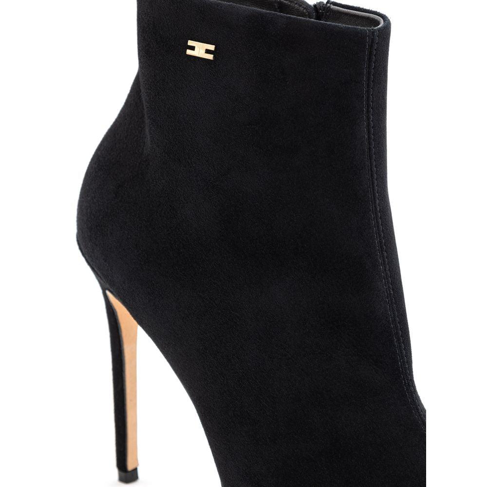 Elisabetta Franchi Black Leather Scamociata Boot - Arichezz.store