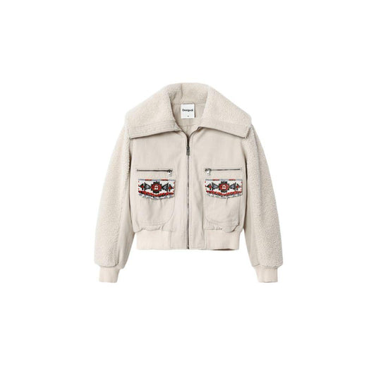 Desigual Beige Cotton Jackets & Coat - Arichezz.store