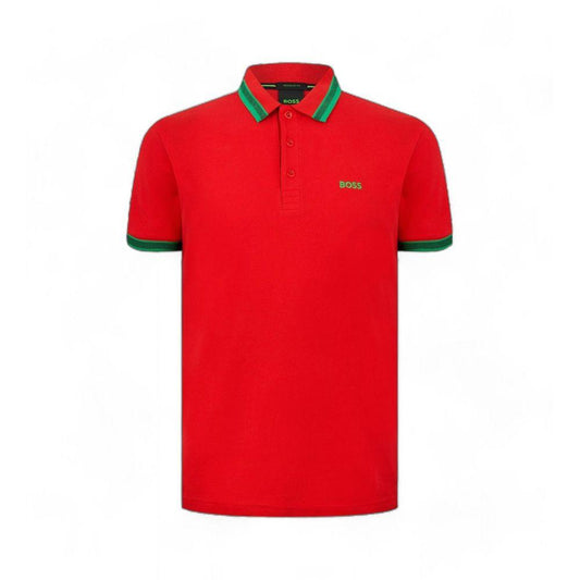 Hugo Boss Red Cotton Polo Shirt - Arichezz.store