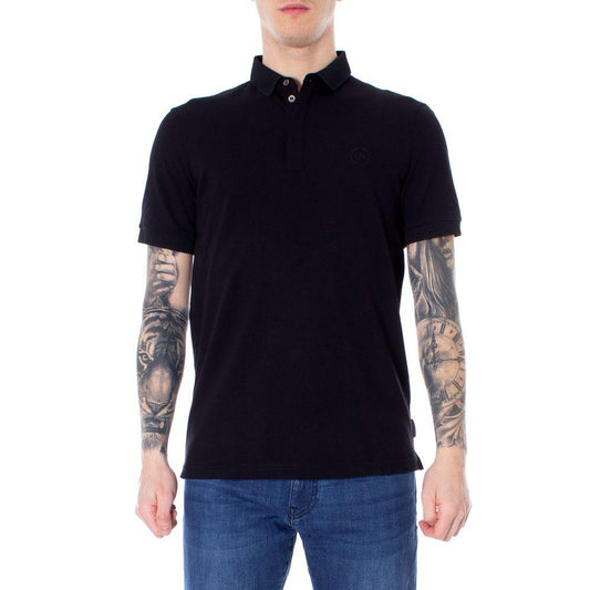 Armani Exchange Black Cotton Polo Shirt - Arichezz.store