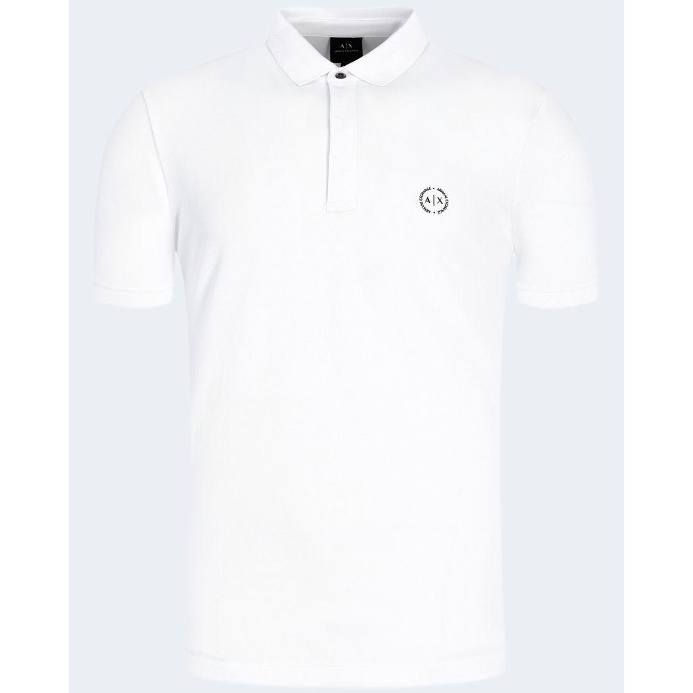 Armani Exchange White Cotton Polo Shirt - Arichezz.store