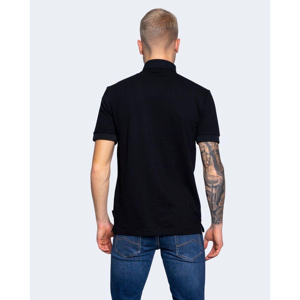 Armani Exchange Black Cotton Polo Shirt - Arichezz.store