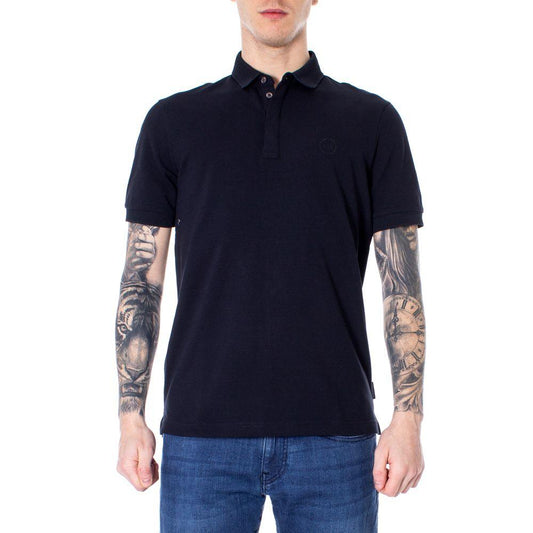 Armani Exchange Blue Cotton Polo Shirt - Arichezz.store