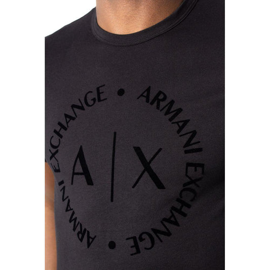 Armani Exchange Black Cotton T-Shirt - Arichezz.store