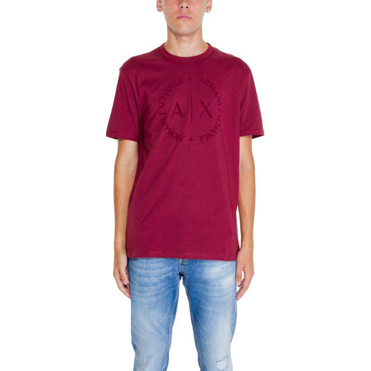 Armani Exchange Bordeaux Cotton T-Shirt - Arichezz.store