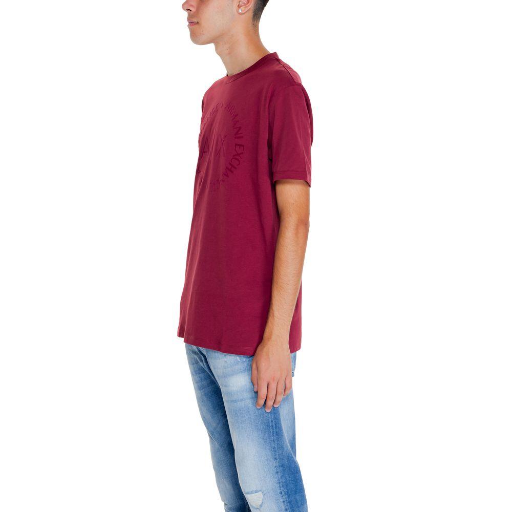 Armani Exchange Bordeaux Cotton T-Shirt - Arichezz.store