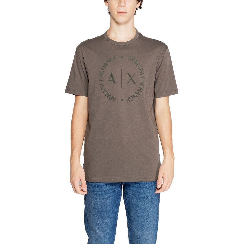 Armani Exchange Brown Cotton T-Shirt - Arichezz.store