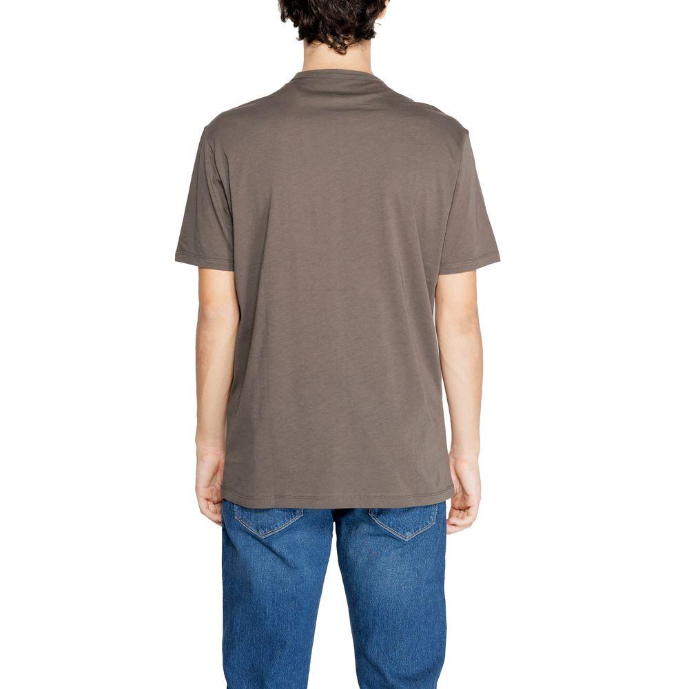 Armani Exchange Brown Cotton T-Shirt - Arichezz.store