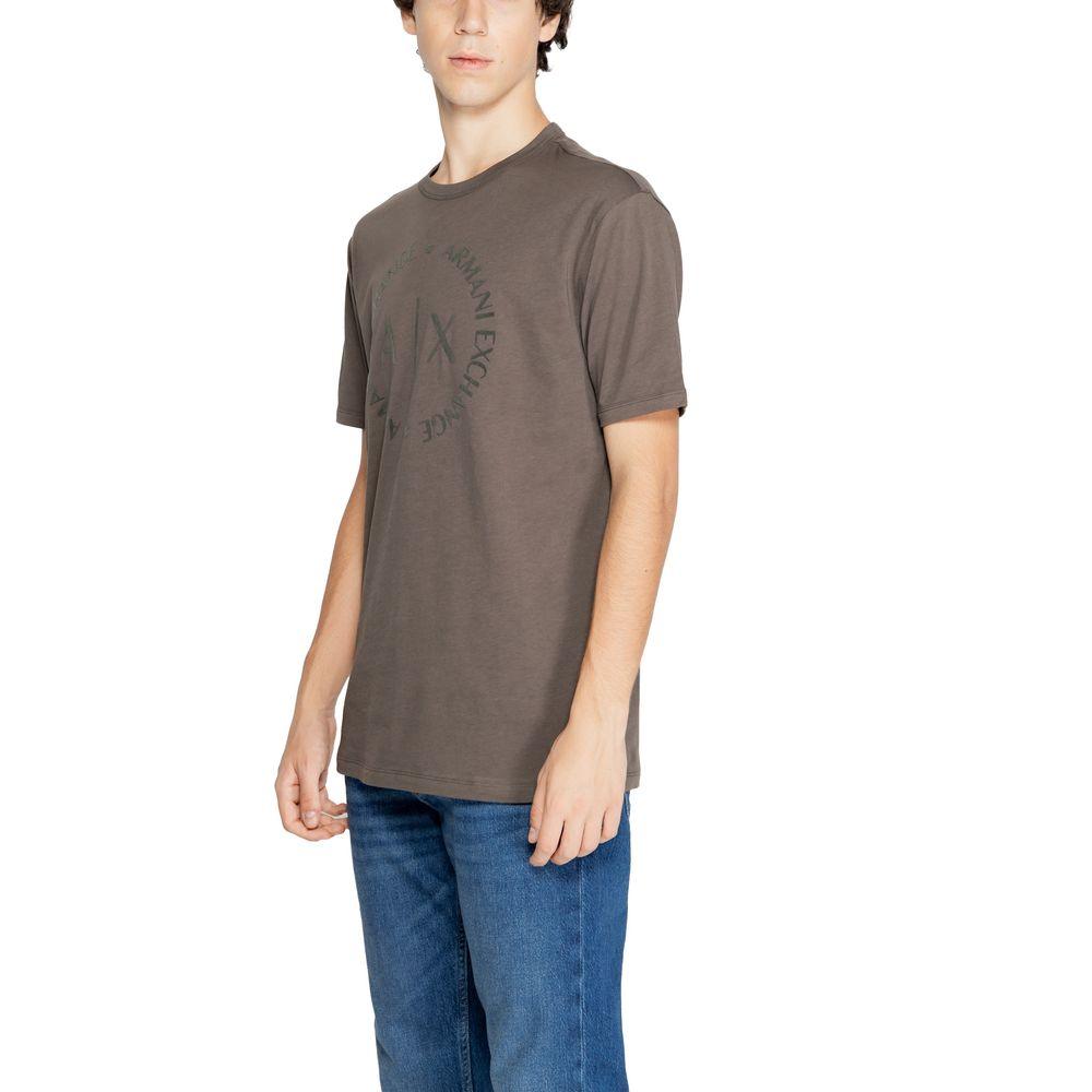 Armani Exchange Brown Cotton T-Shirt - Arichezz.store