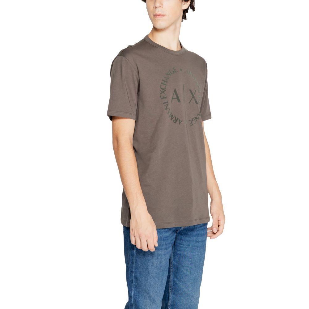 Armani Exchange Brown Cotton T-Shirt - Arichezz.store