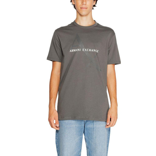 Armani Exchange Gray Cotton T-Shirt - Arichezz.store