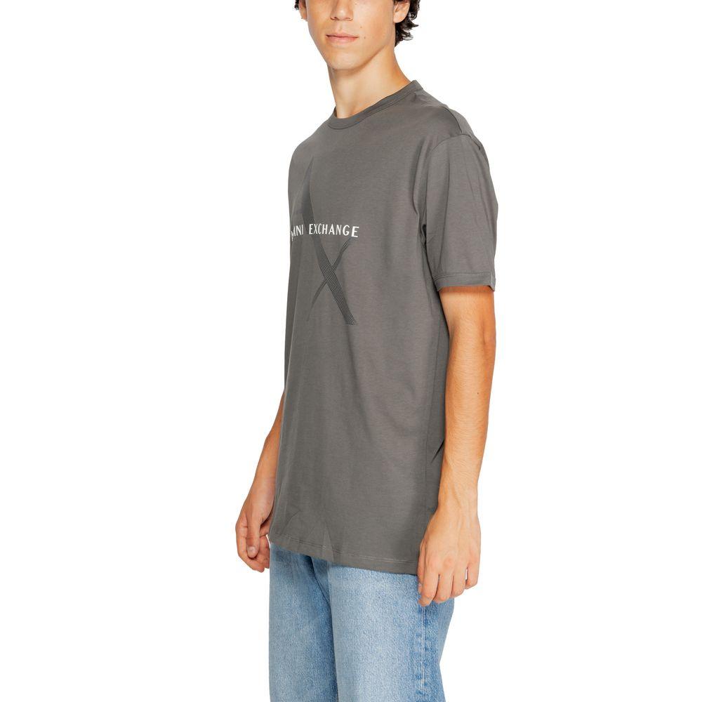 Armani Exchange Gray Cotton T-Shirt - Arichezz.store