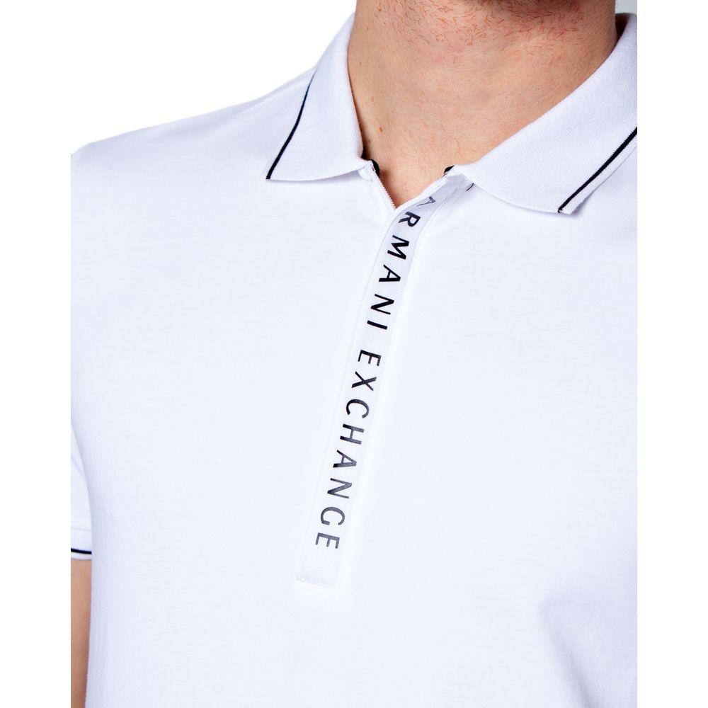 Armani Exchange White Cotton Polo Shirt - Arichezz.store