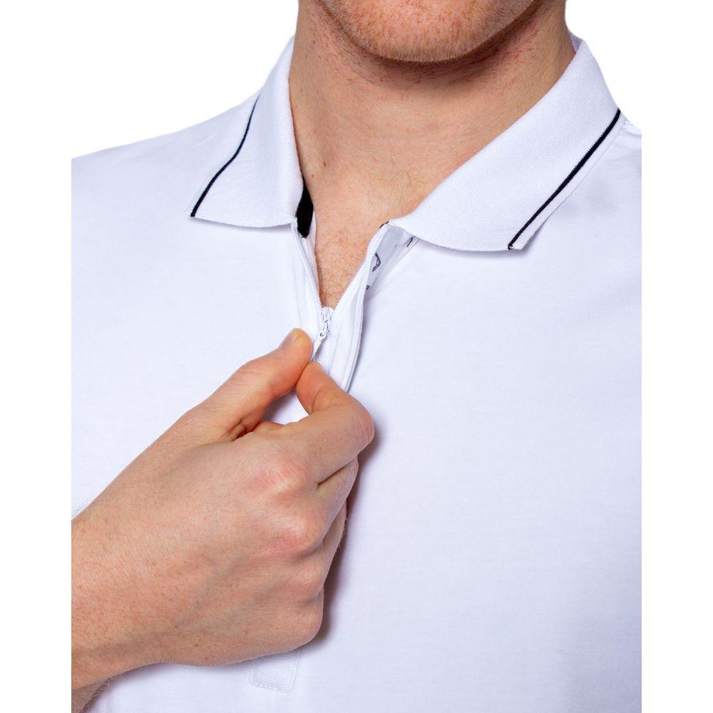 Armani Exchange White Cotton Polo Shirt - Arichezz.store