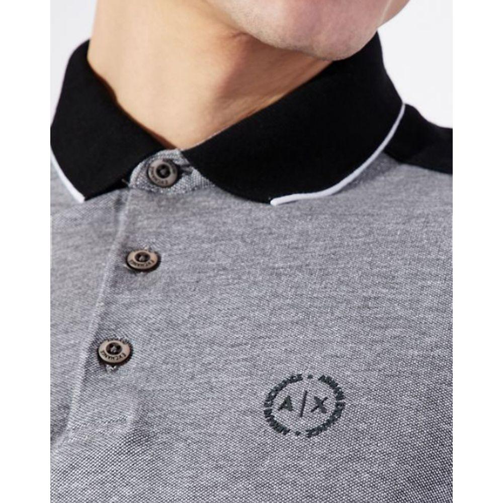 Armani Exchange Black Cotton Polo Shirt - Arichezz.store