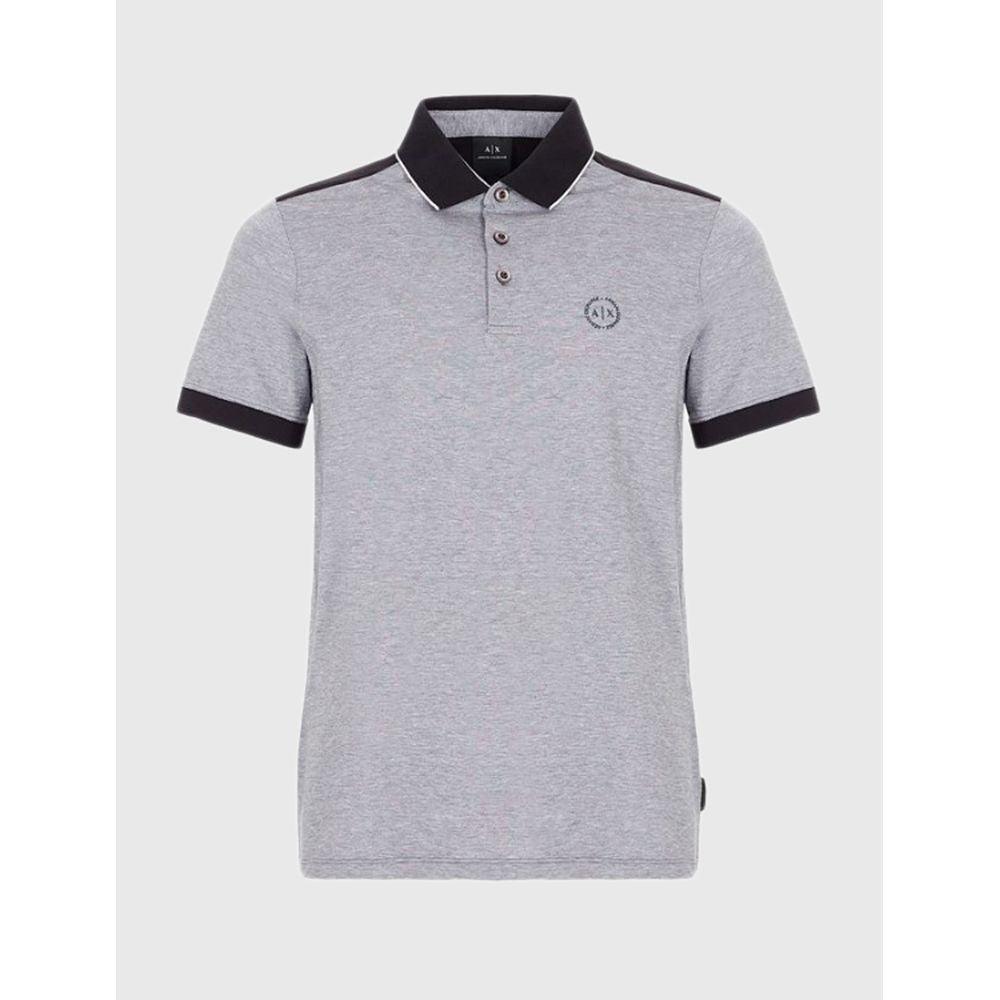 Armani Exchange Black Cotton Polo Shirt - Arichezz.store