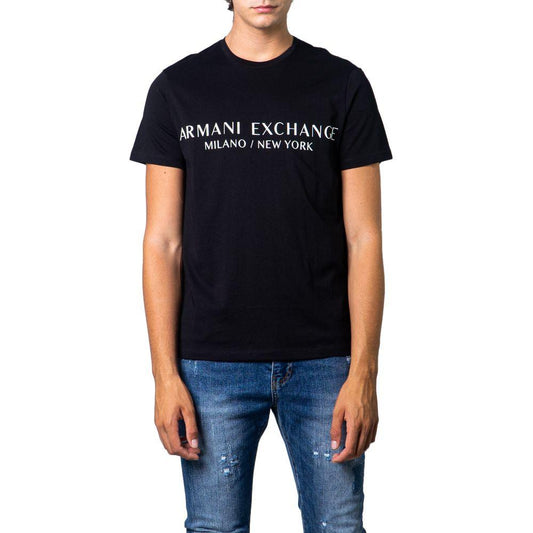 Armani Exchange Black Cotton T-Shirt - Arichezz.store