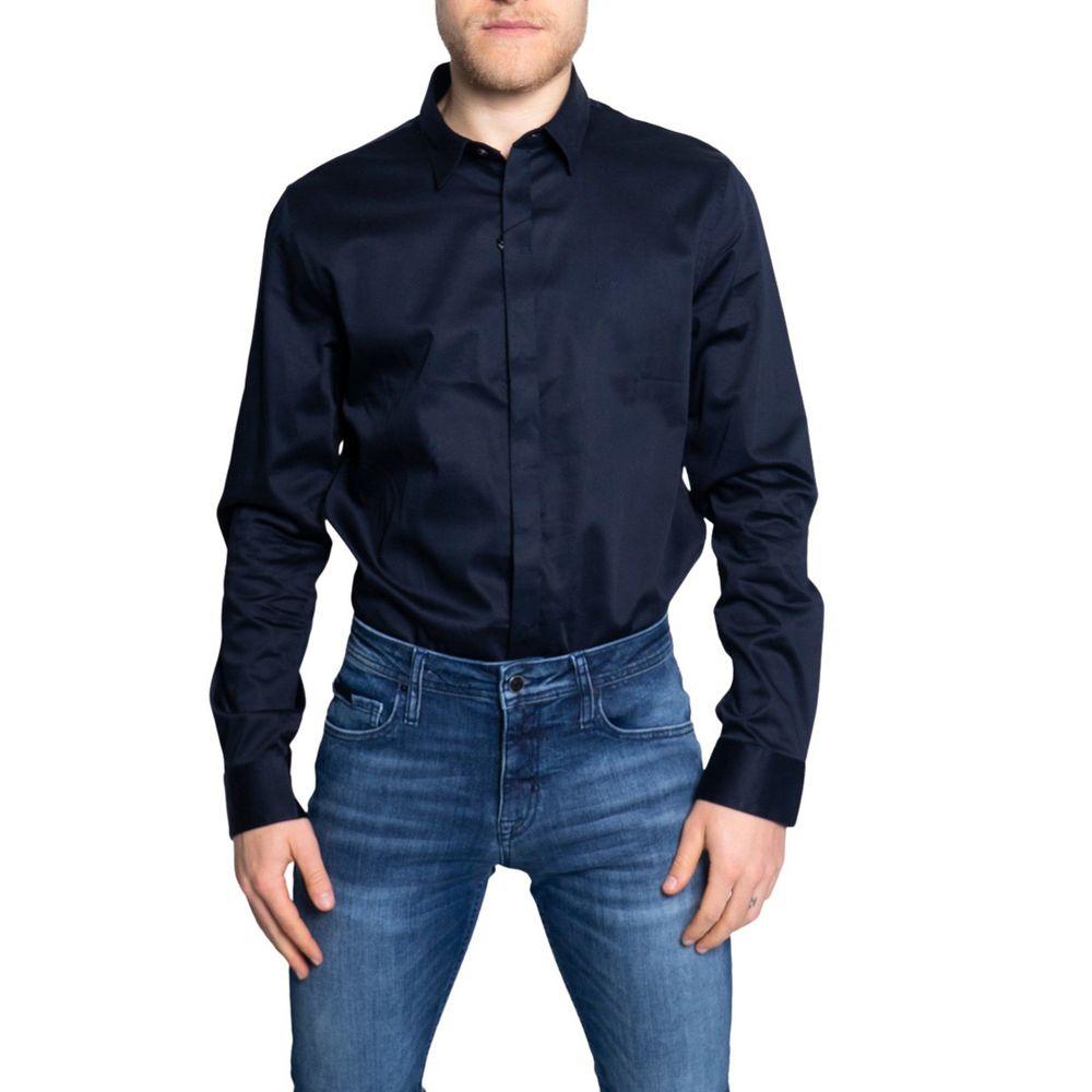 Armani Exchange Blue Cotton Shirt - Arichezz.store