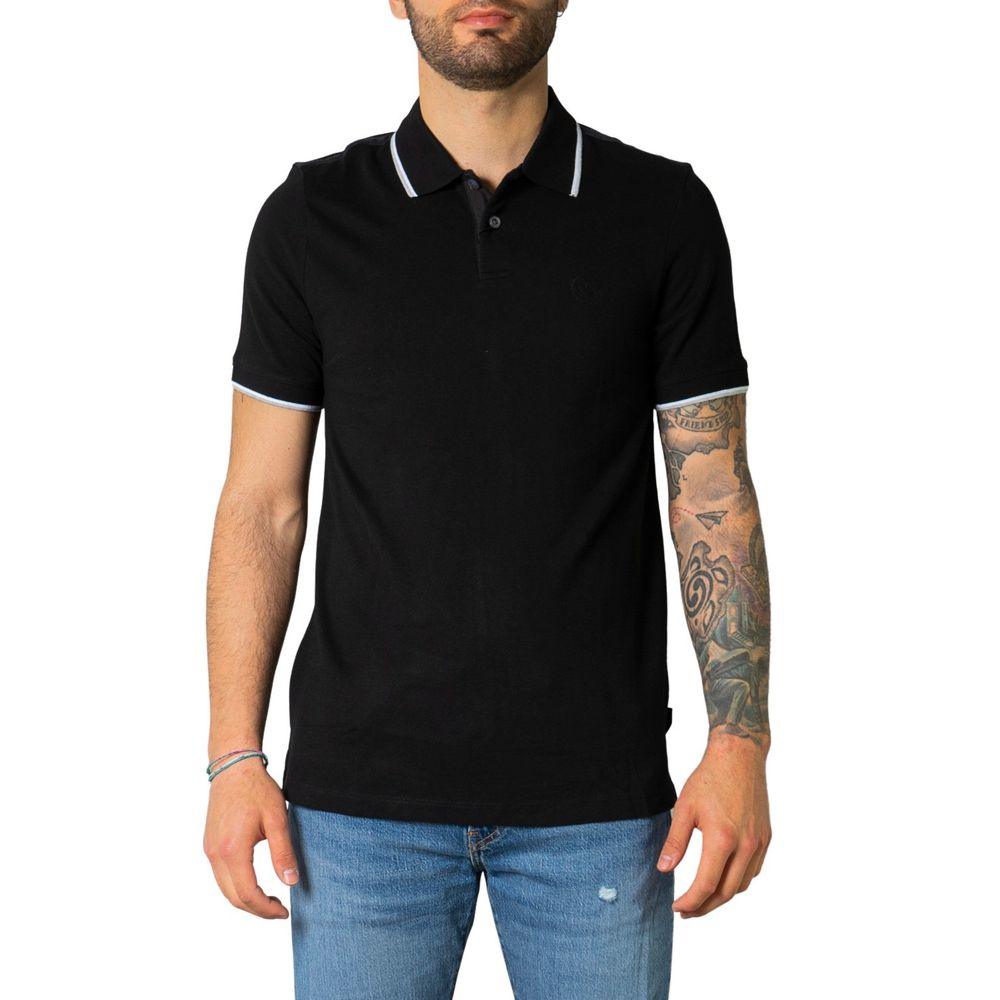 Armani Exchange Black Cotton Polo Shirt - Arichezz.store