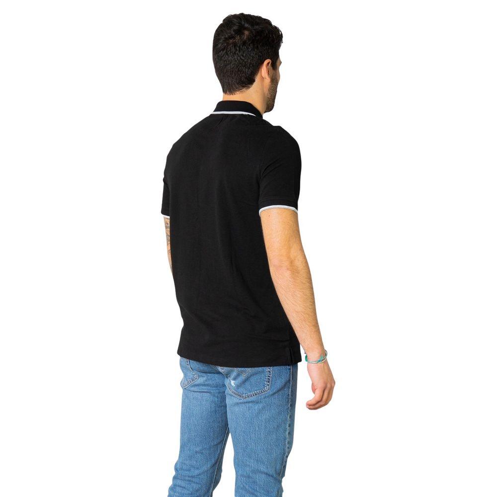 Armani Exchange Black Cotton Polo Shirt - Arichezz.store