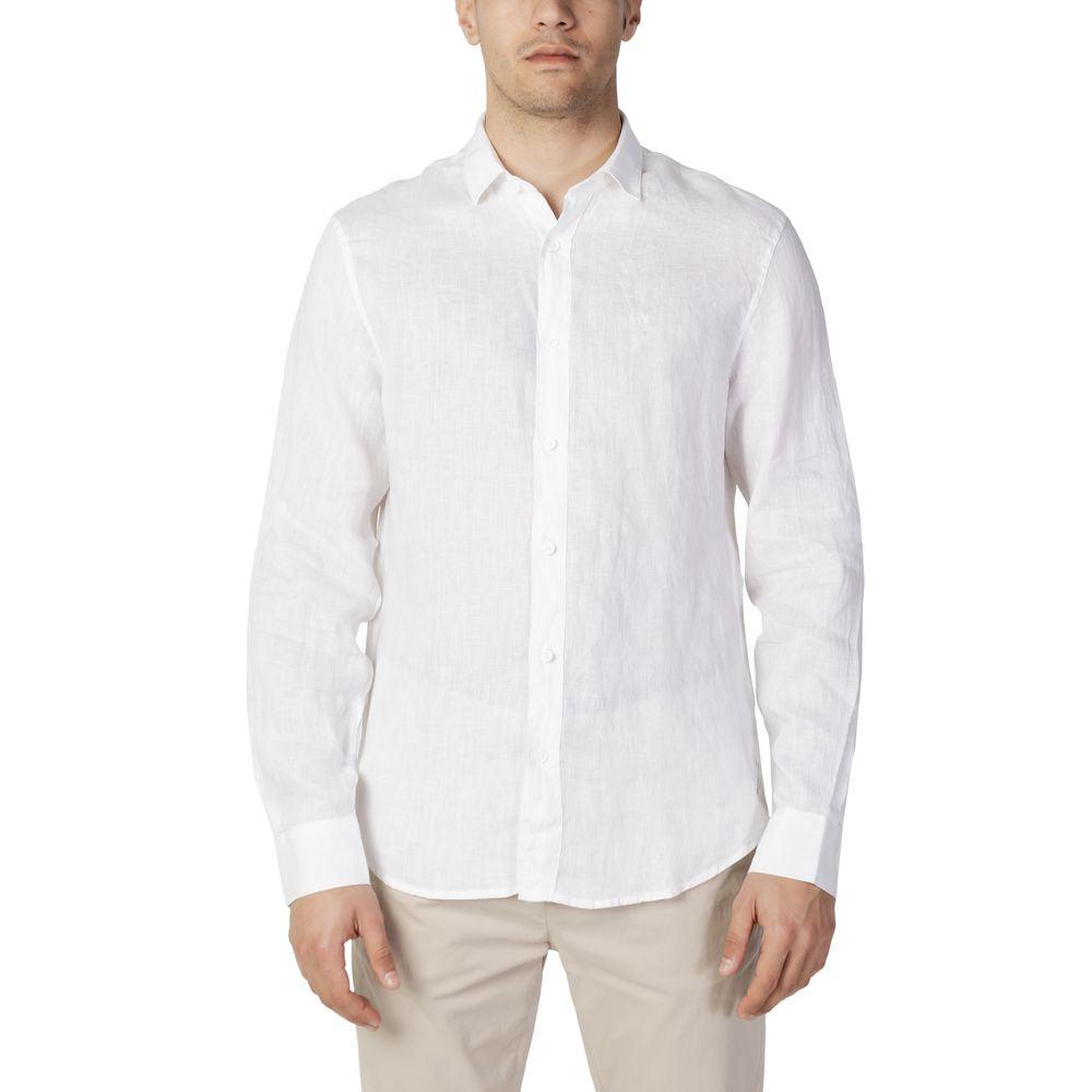 Armani Exchange White Linen Shirt - Arichezz.store