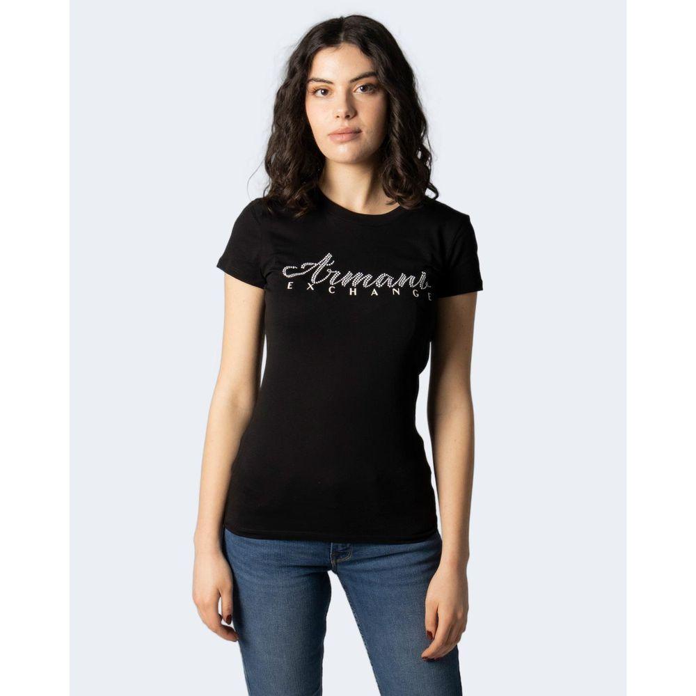 Armani Exchange Black Cotton Tops & T-Shirt - Arichezz.store