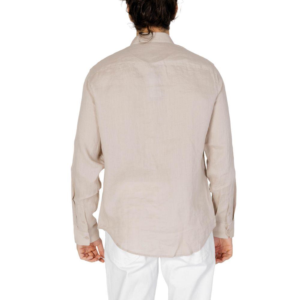 Armani Exchange Beige Linen Shirt - Arichezz.store