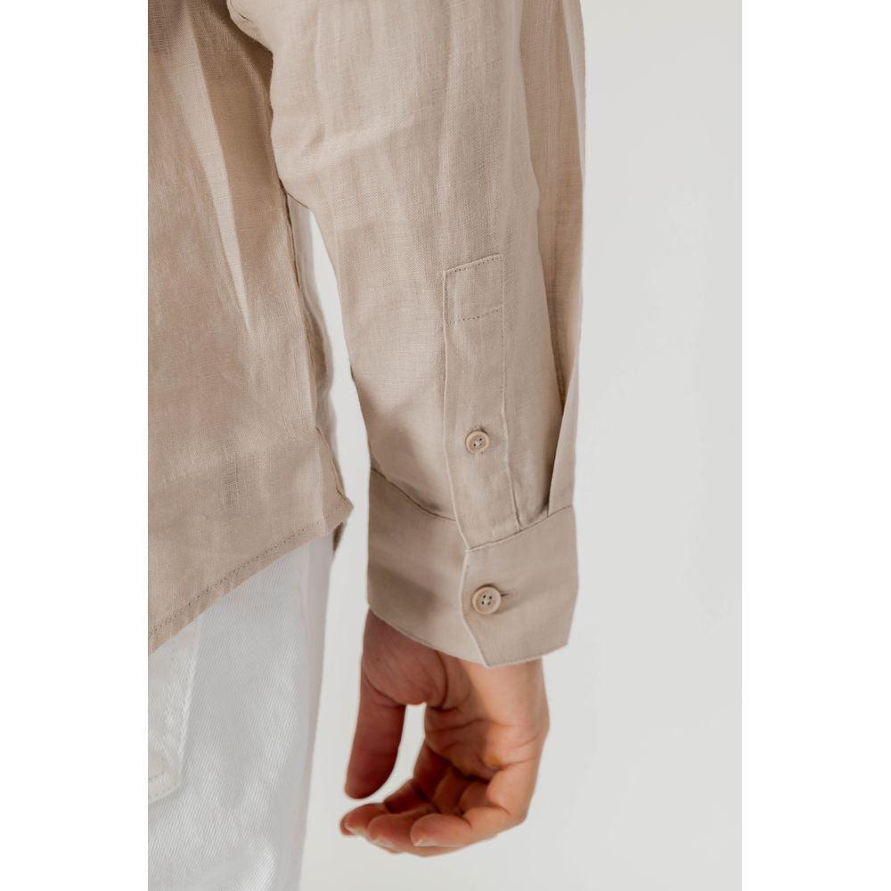 Armani Exchange Beige Linen Shirt - Arichezz.store