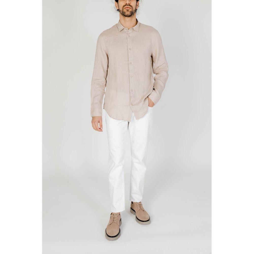 Armani Exchange Beige Linen Shirt - Arichezz.store