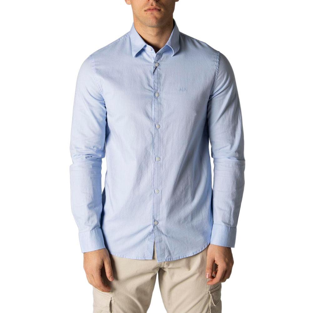 Armani Exchange Blue Cotton Shirt - Arichezz.store