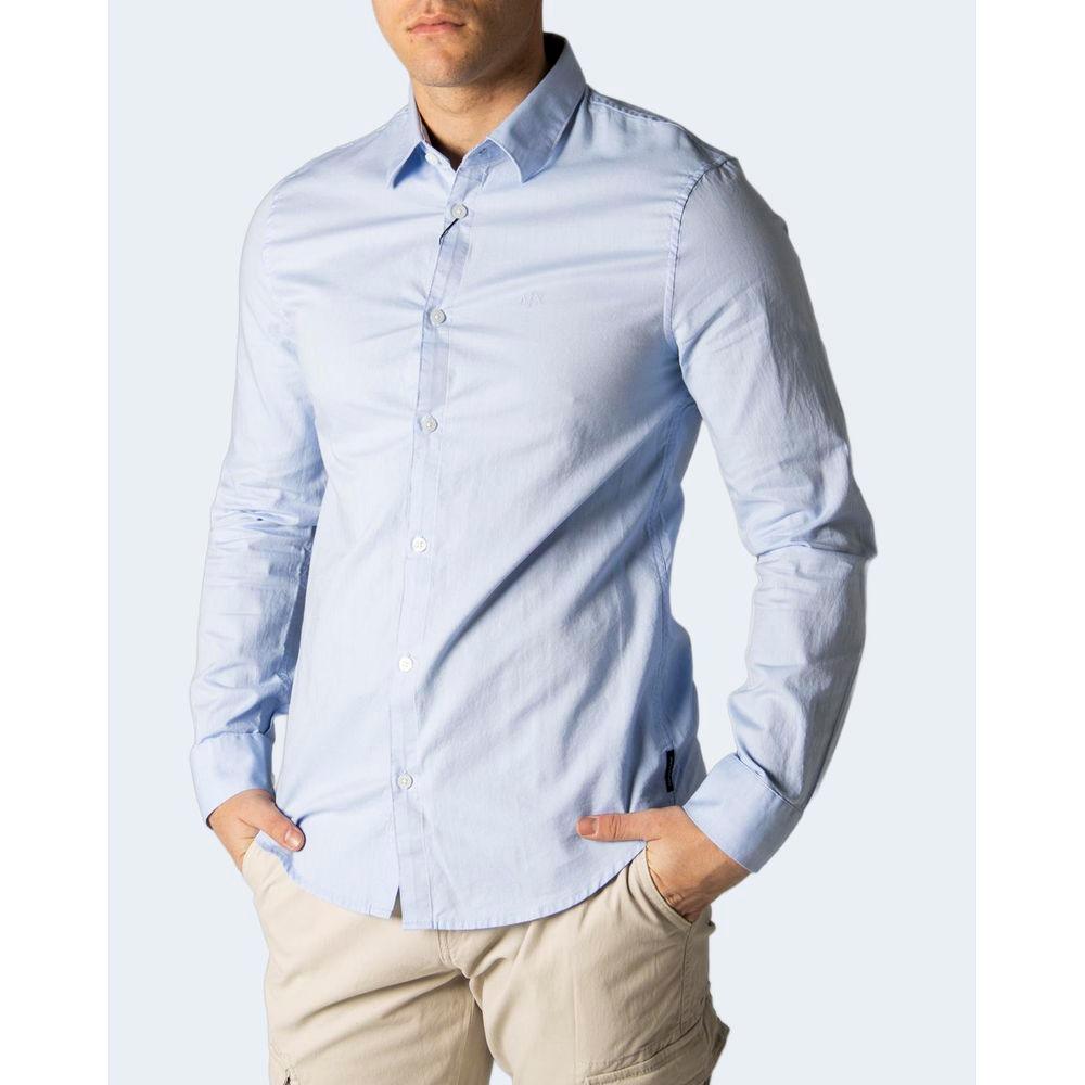 Armani Exchange Blue Cotton Shirt - Arichezz.store