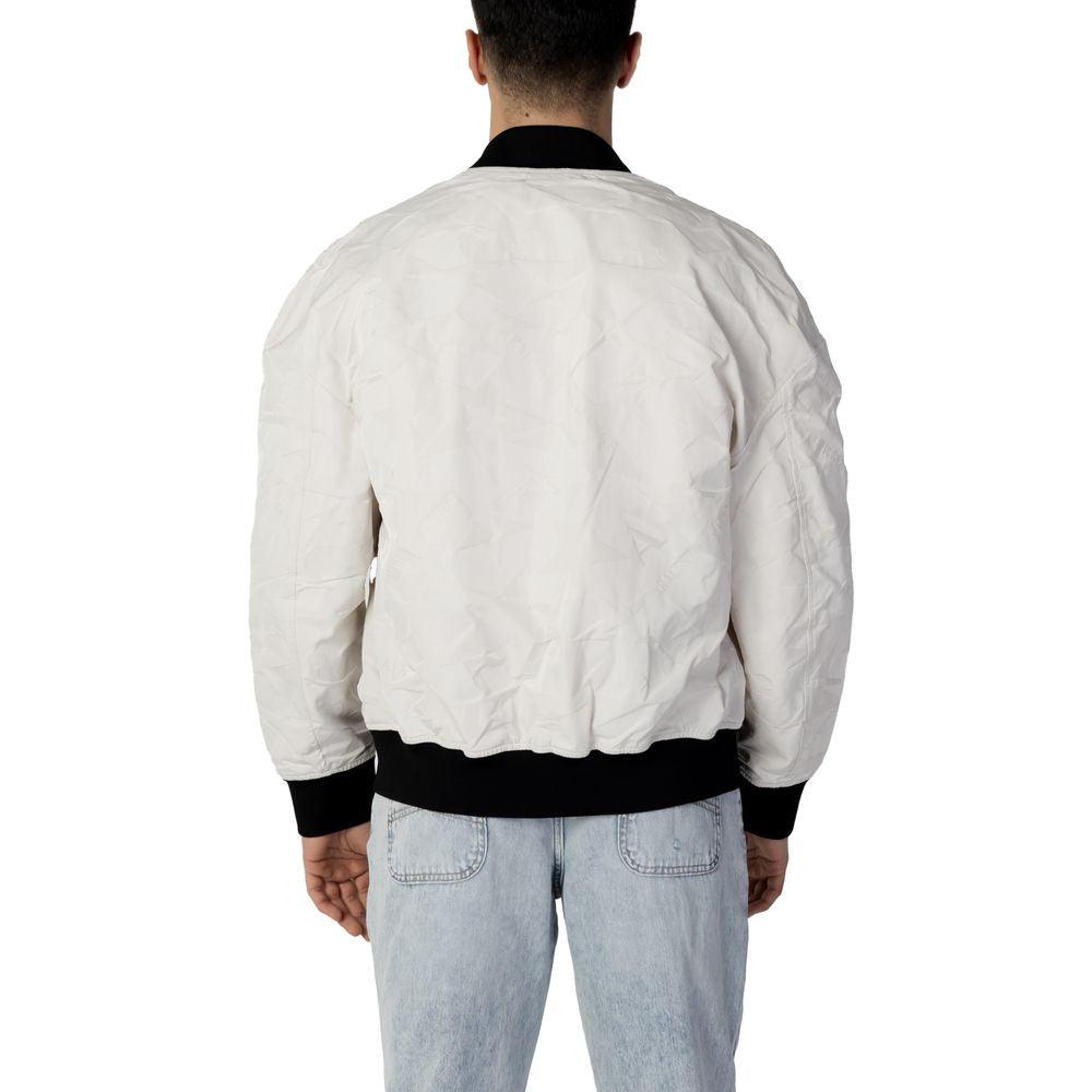 Armani Exchange Cream Polyester Jacket - Arichezz.store