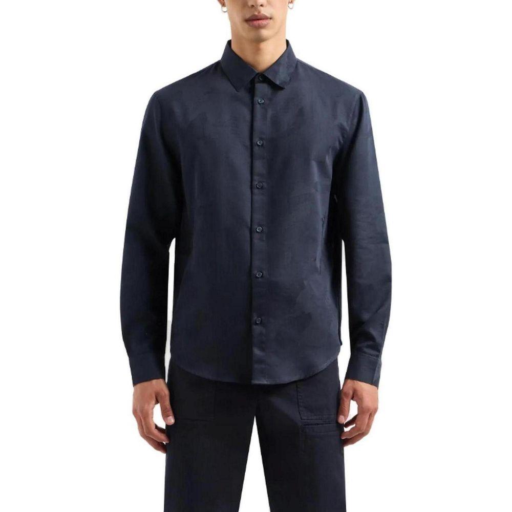 Armani Exchange Blue Cotton Shirt - Arichezz.store