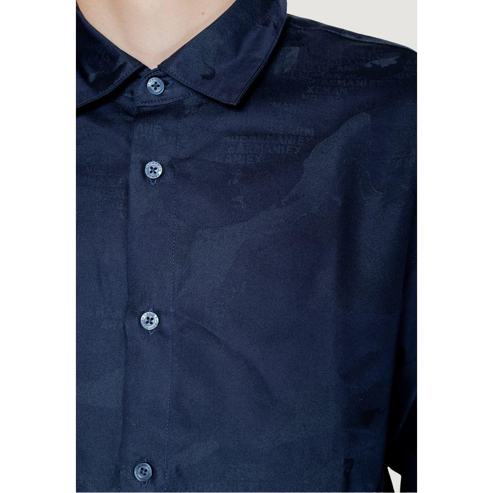 Armani Exchange Blue Cotton Shirt - Arichezz.store