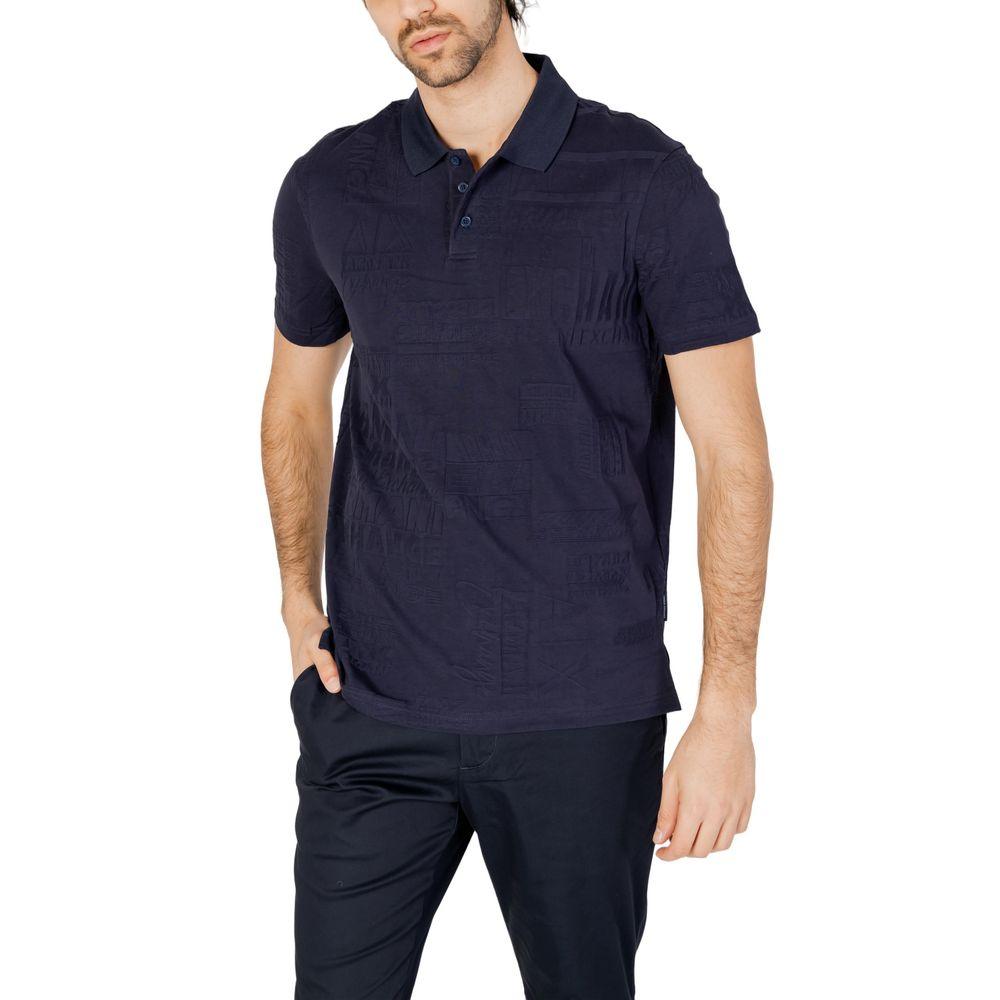 Armani Exchange Blue Cotton Polo Shirt - Arichezz.store