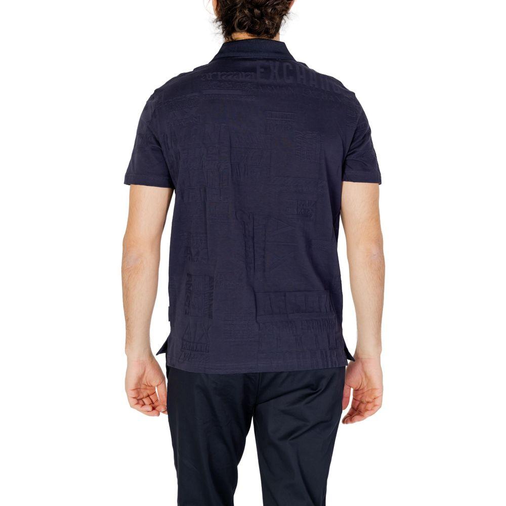 Armani Exchange Blue Cotton Polo Shirt - Arichezz.store