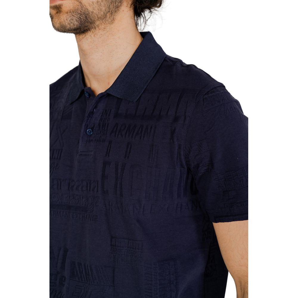 Armani Exchange Blue Cotton Polo Shirt - Arichezz.store