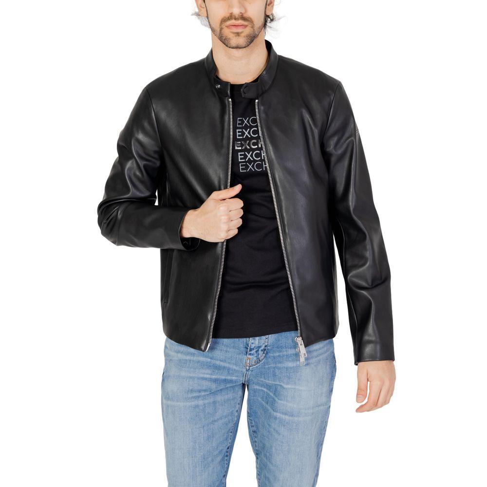 Armani Exchange Black Polyester Jacket - Arichezz.store