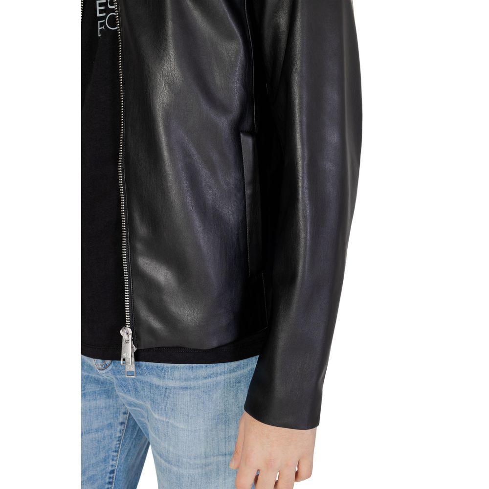 Armani Exchange Black Polyester Jacket - Arichezz.store