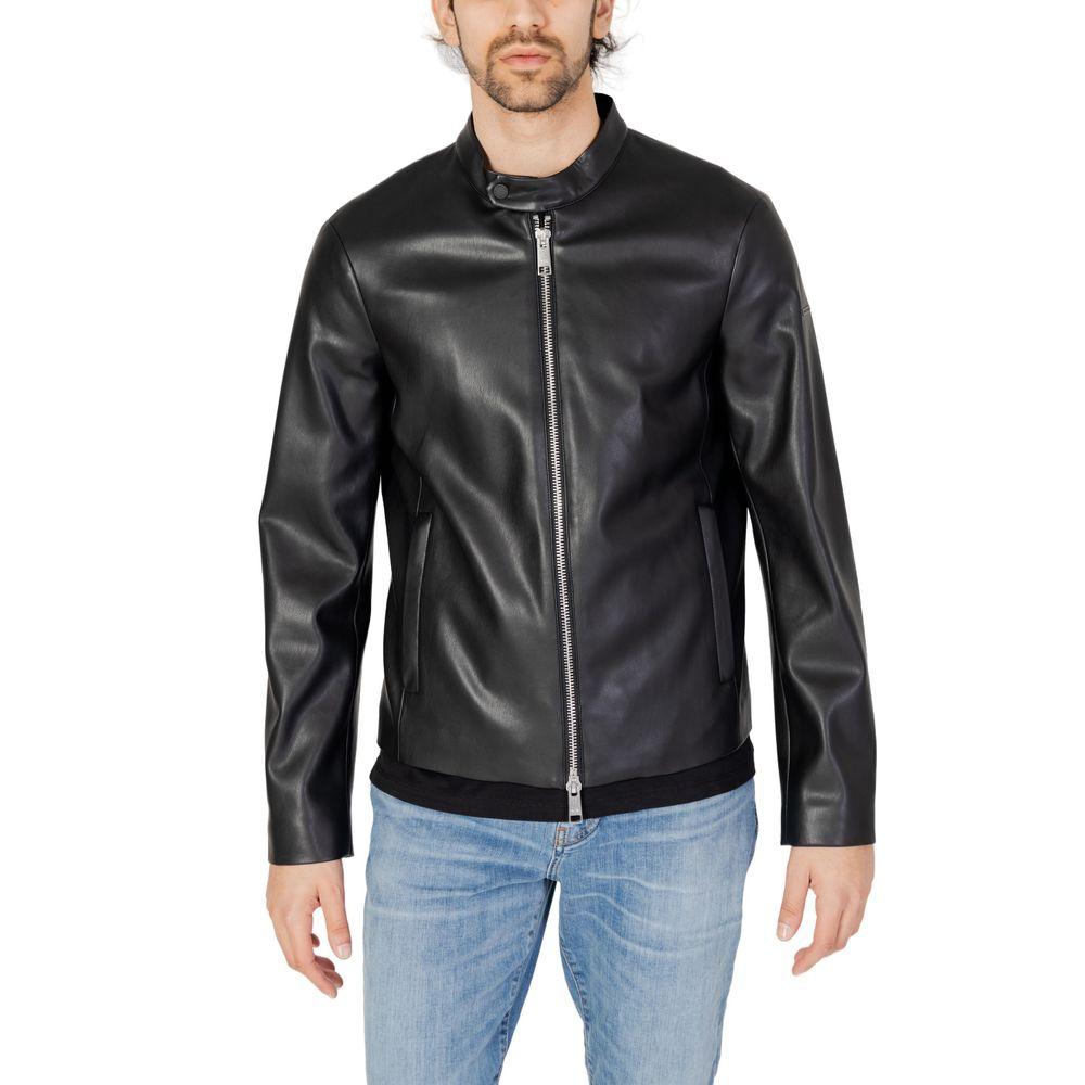 Armani Exchange Black Polyester Jacket - Arichezz.store