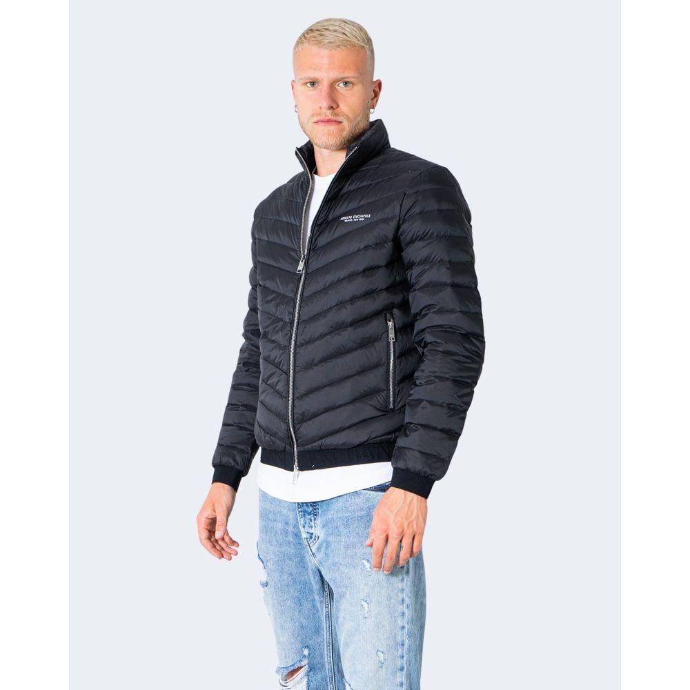 Armani Exchange Black Polyester Jacket - Arichezz.store