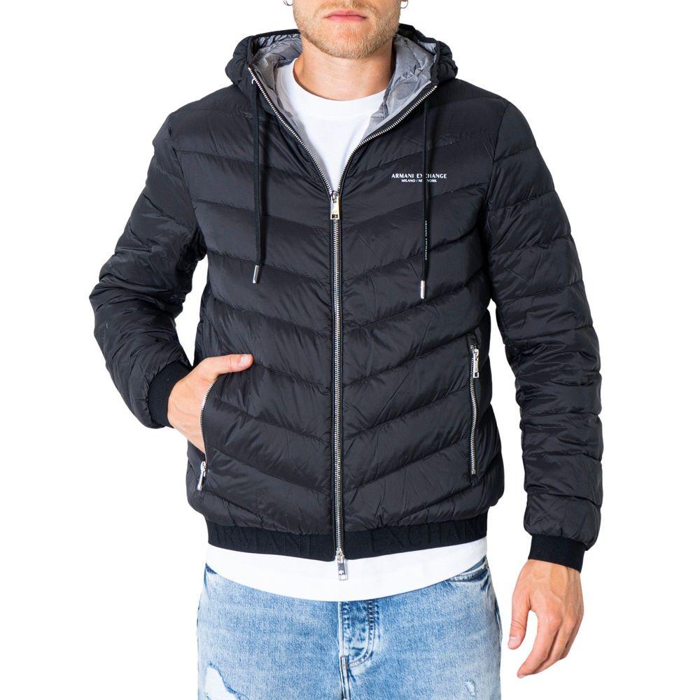 Armani Exchange Black Polyester Jacket - Arichezz.store