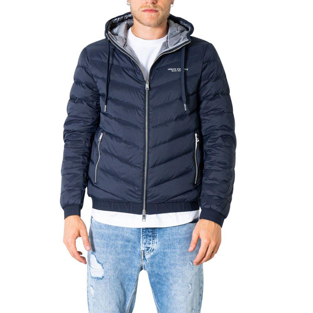 Armani Exchange Blue Polyester Jacket - Arichezz.store