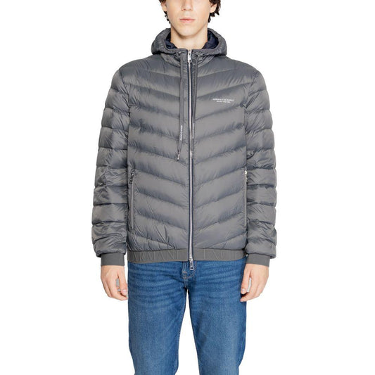 Armani Exchange Gray Polyester Jacket - Arichezz.store