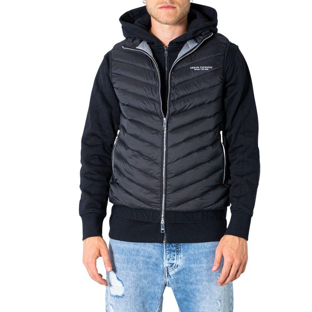 Armani Exchange Black Polyester Jacket - Arichezz.store