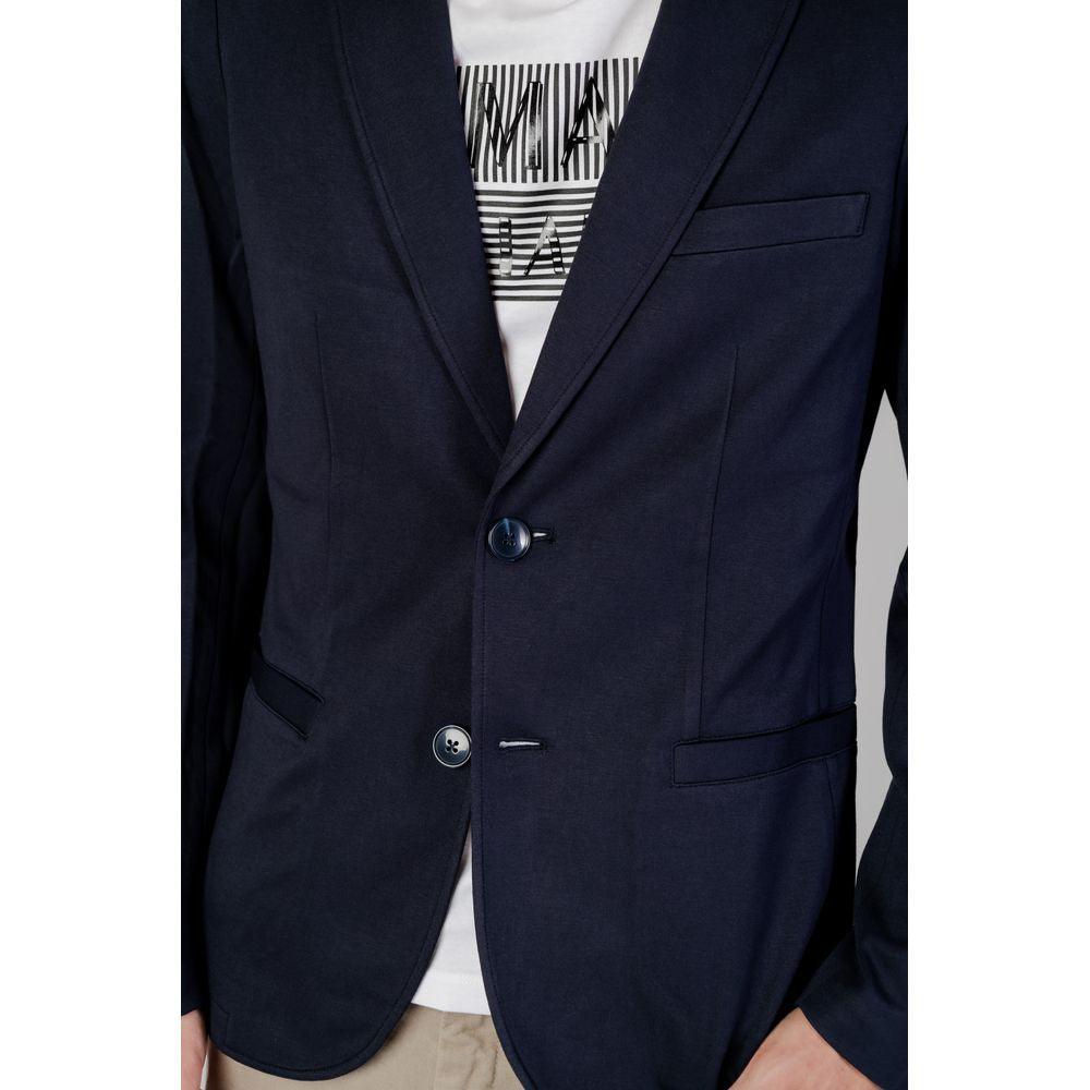 Armani Exchange Blue Viscose Blazer - Arichezz.store